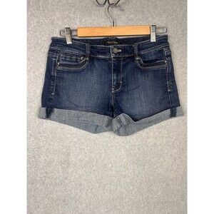 WHBM Short Women's Denim Jean Cuffed Blue Mini Shorts Size 4 Y2K